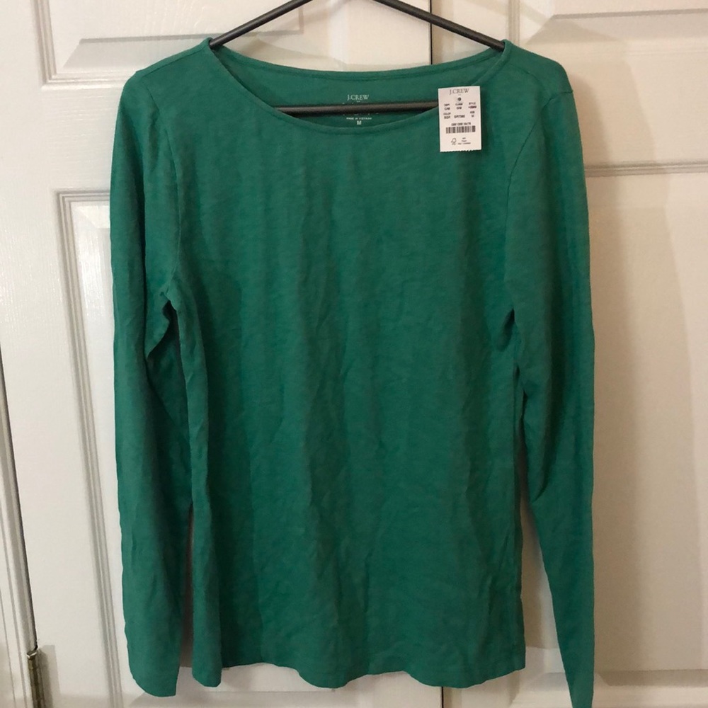 NWT JCREW emerald green artist tee size M